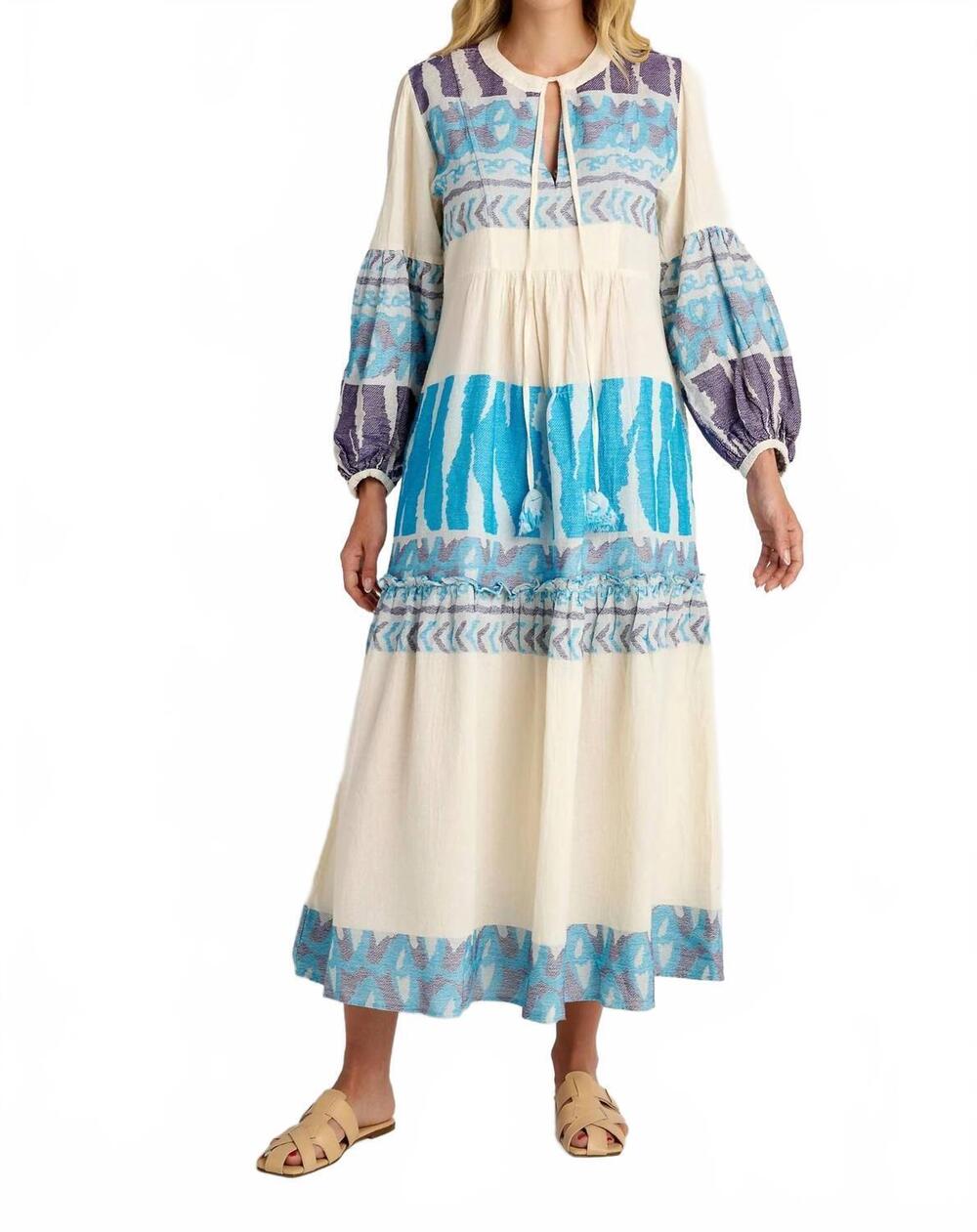 NEW PEARL AND CAVIAR scorpios maxi dress in blue